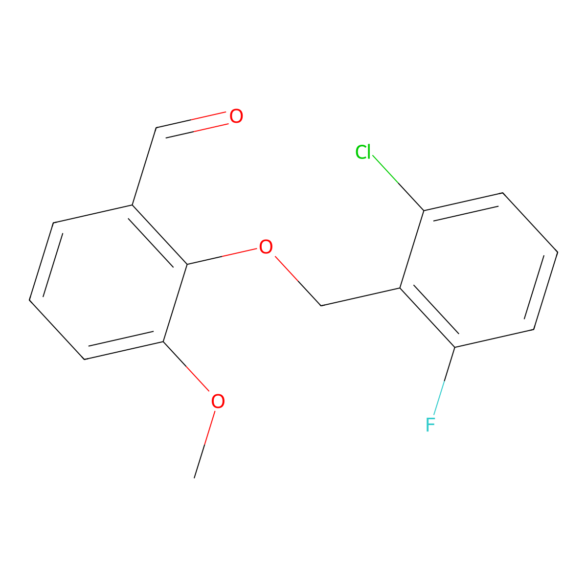 2-[(2-Chloro-6-fluorobenzyl)oxy]-3-methoxybenzaldehyde molecular structure, CAS 667437-86-7