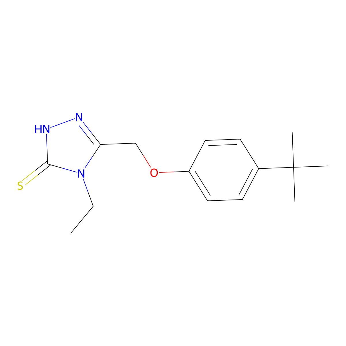 5-[(4-tert-butylphenoxy)methyl]-4-ethyl-4H-1,2,4-triazole-3-thiol molecular structure, CAS 667437-94-7