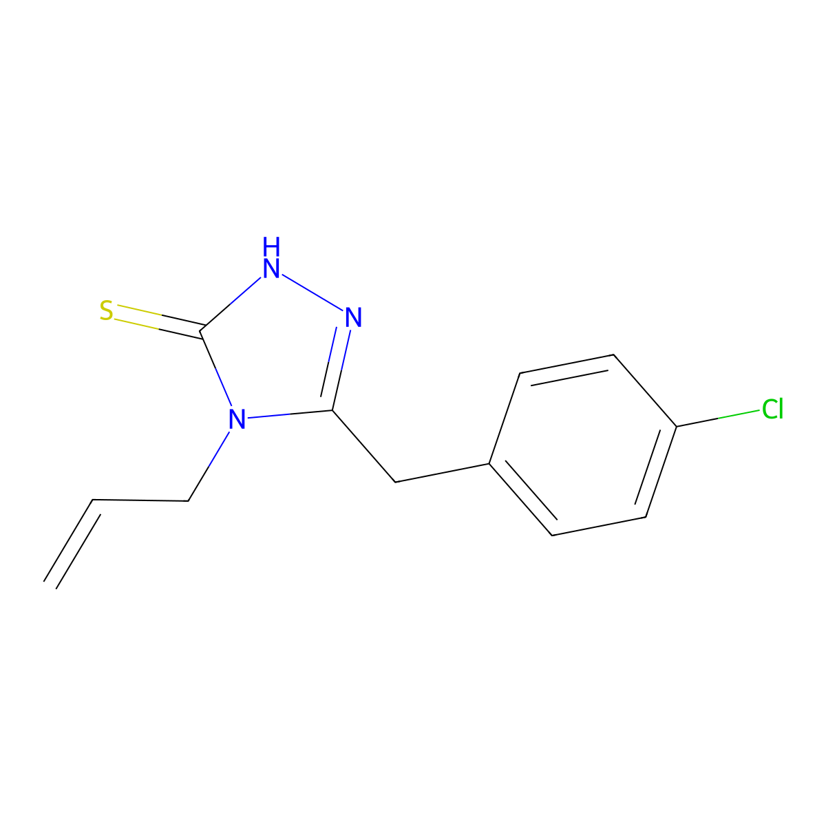 4-allyl-5-(4-chlorobenzyl)-4H-1,2,4-triazole-3-thiol molecular structure, CAS 667437-95-8