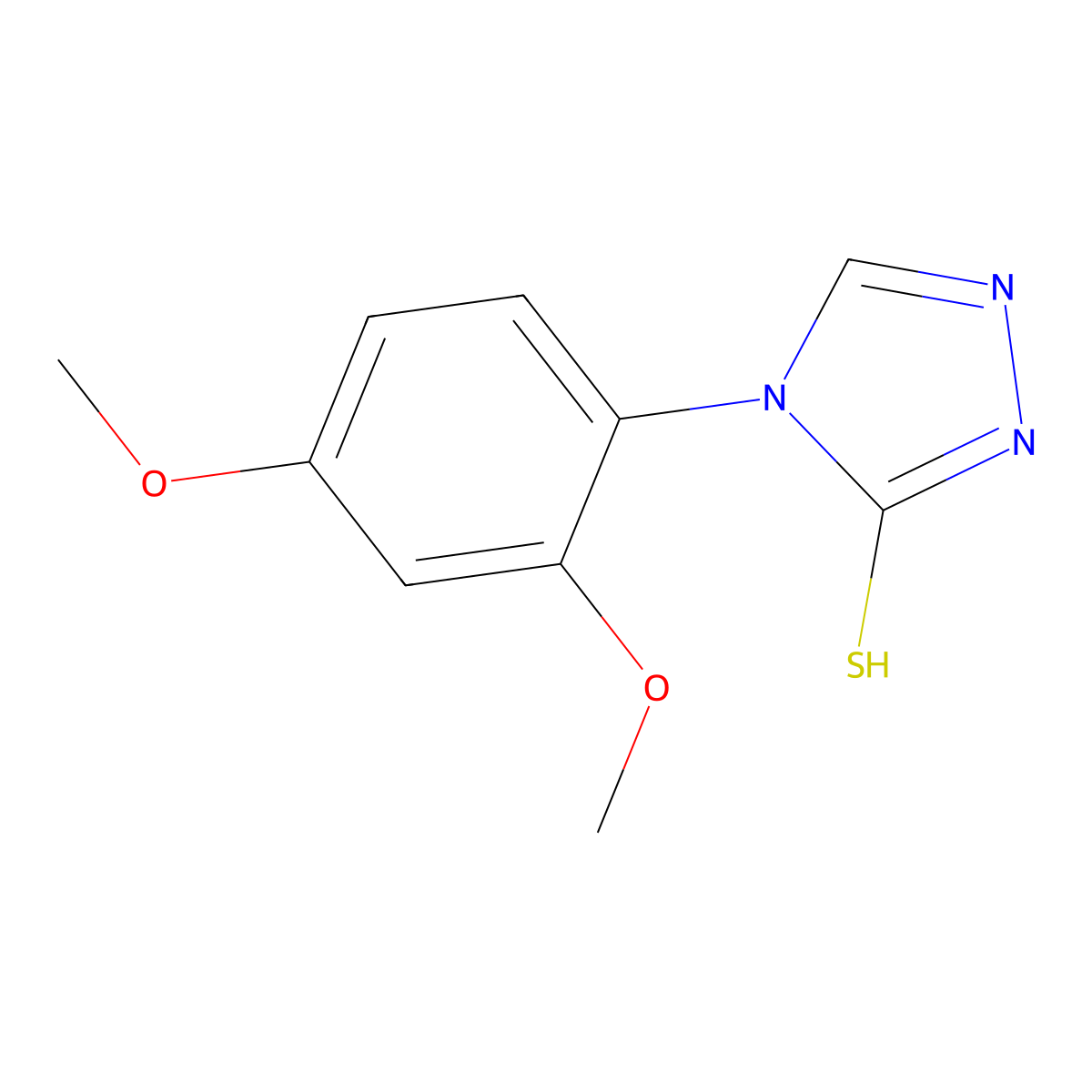 4-(2,4-dimethoxyphenyl)-4H-1,2,4-triazole-3-thiol molecular structure, CAS 667437-97-0