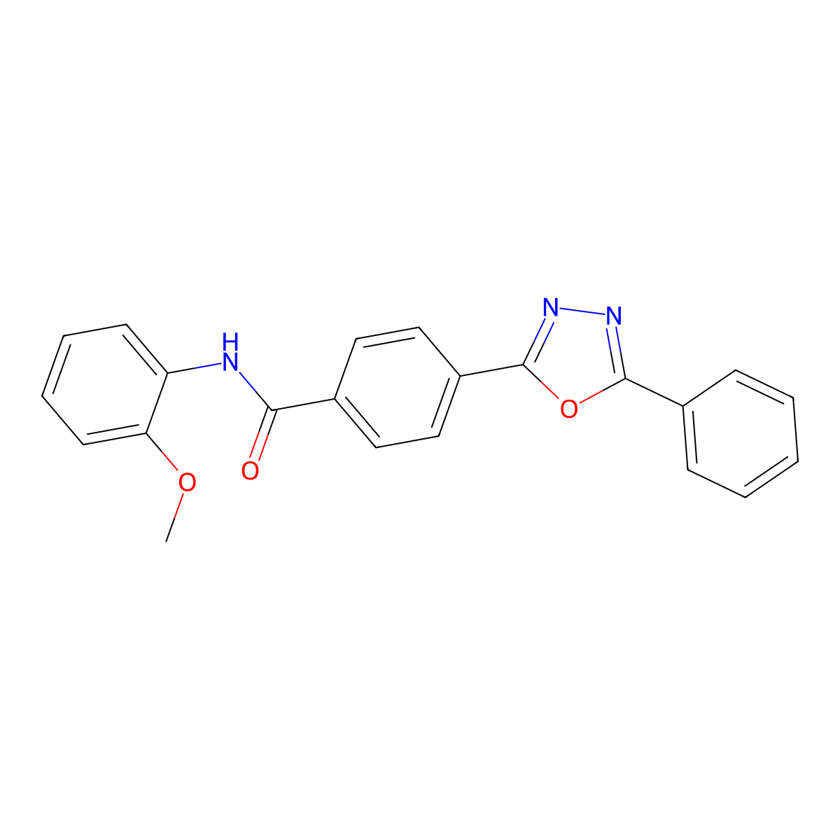 N-(2-methoxyphenyl)-4-(5-phenyl-1,3,4-oxadiazol-2-yl)benzamide molecular structure, CAS 667439-13-6