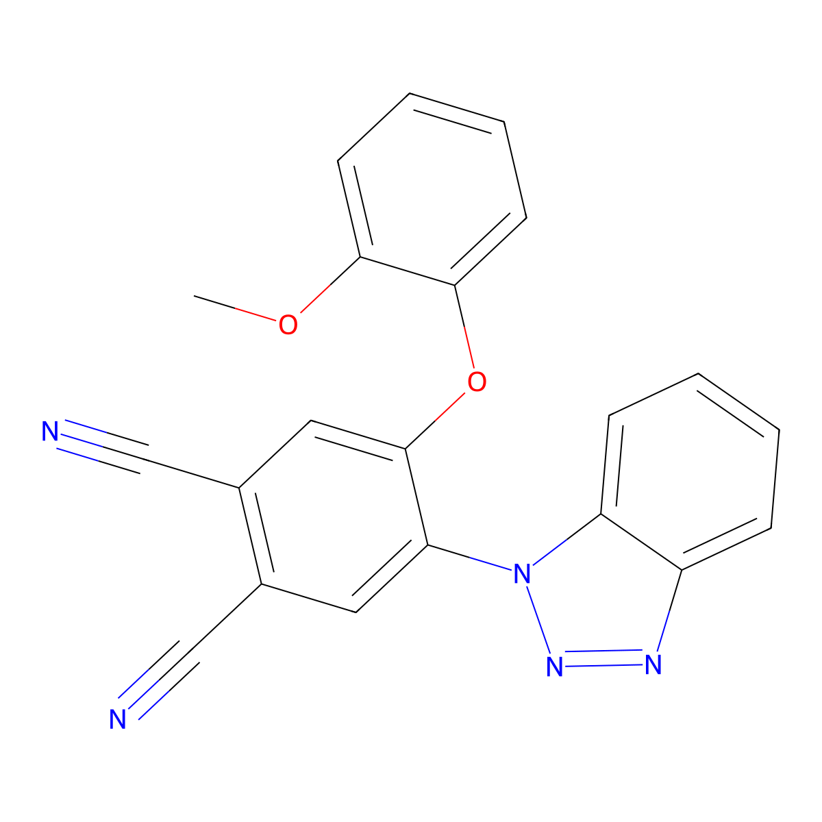 4-(1-Benzotriazolyl)-5-(2-methoxyphenoxy)benzene-1,2-dicarbonitrile molecular structure, CAS 667439-14-7