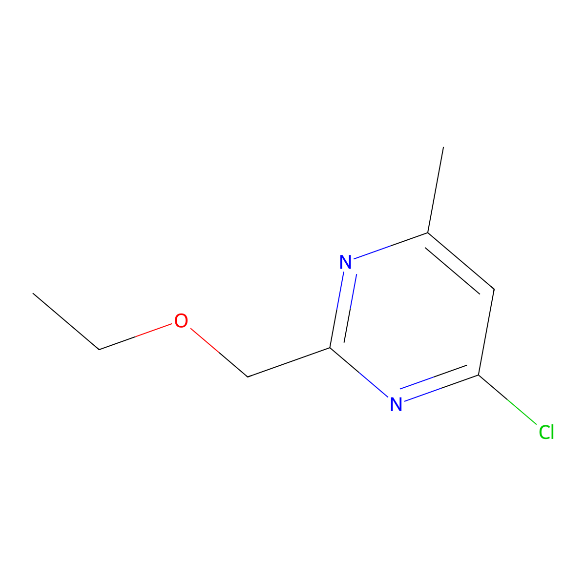 4-Chloro-2-(ethoxymethyl)-6-methylpyrimidine molecular structure, CAS 66744-14-7