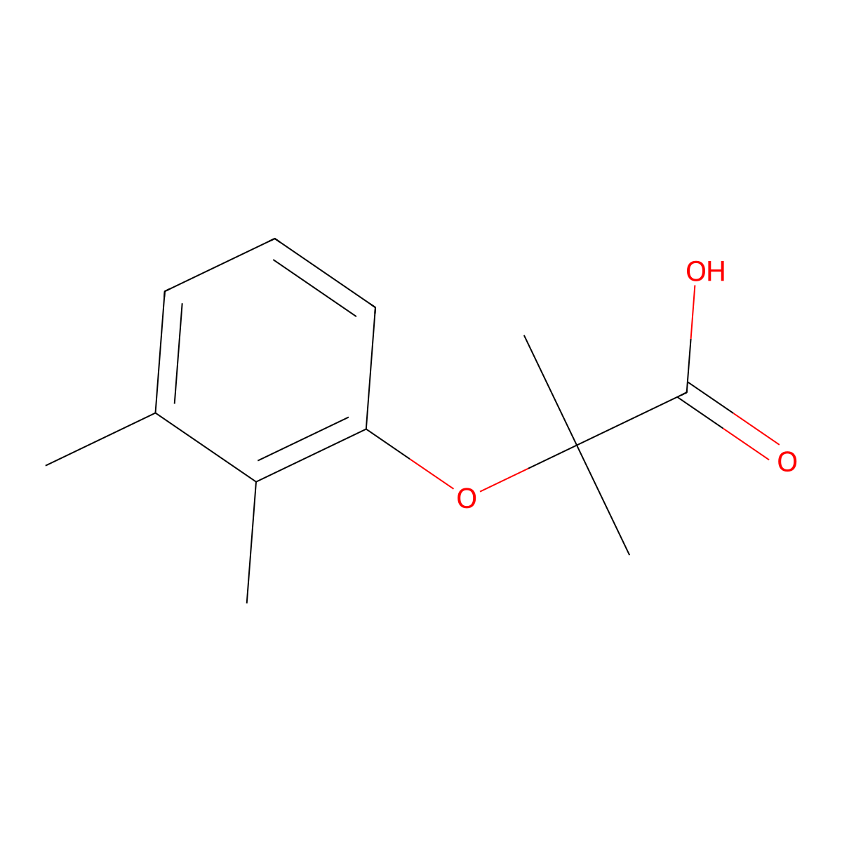 2-(2,3-Dimethylphenoxy)-2-methylpropanoic acid molecular structure, CAS 667440-80-4