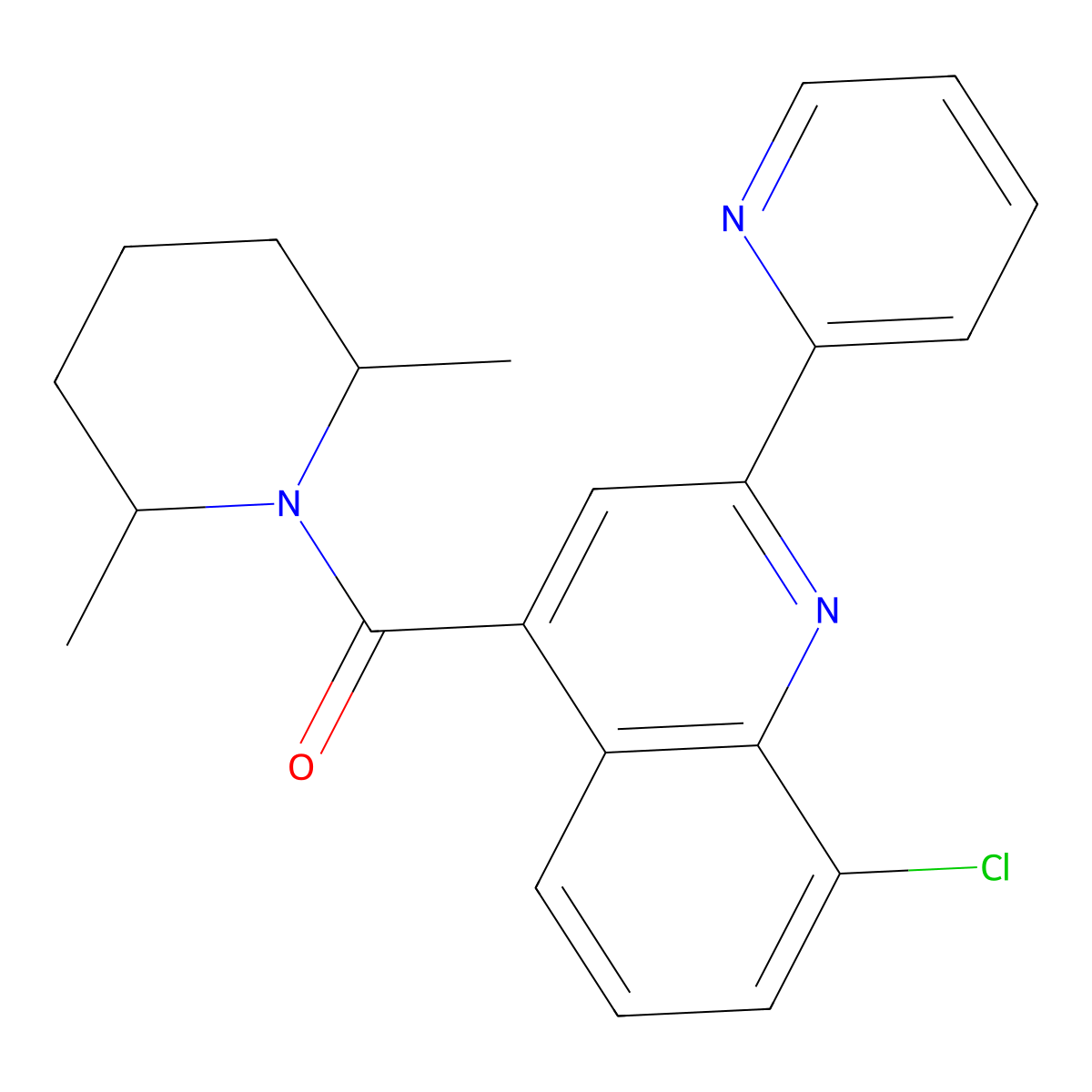 [8-Chloro-2-(pyridin-2-yl)quinolin-4-yl](2,6-dimethylpiperidin-1-yl)methanone molecular structure, CAS 667441-43-2