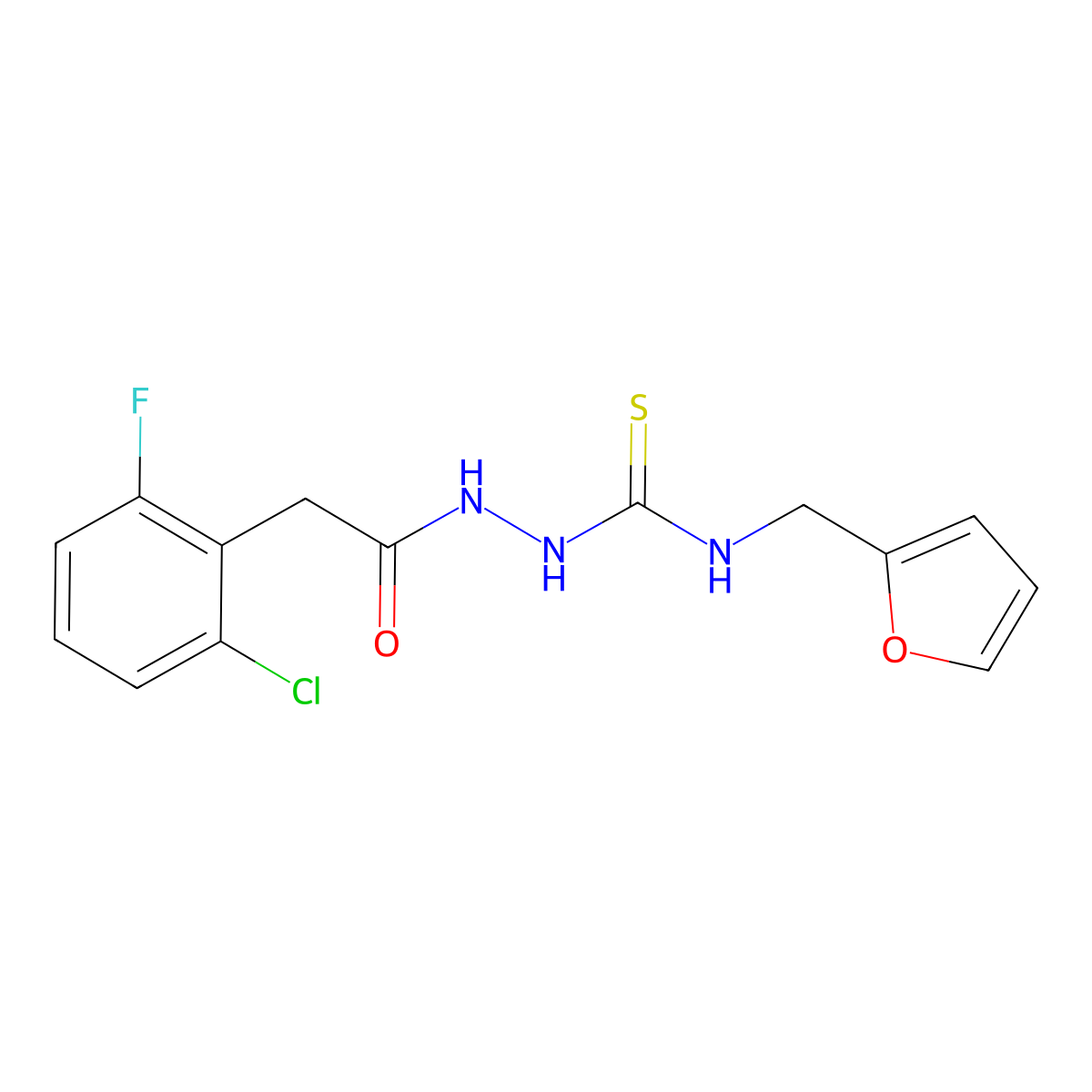 1-[[2-(2-Chloro-6-fluorophenyl)acetyl]amino]-3-(furan-2-ylmethyl)thiourea molecular structure, CAS 667442-15-1
