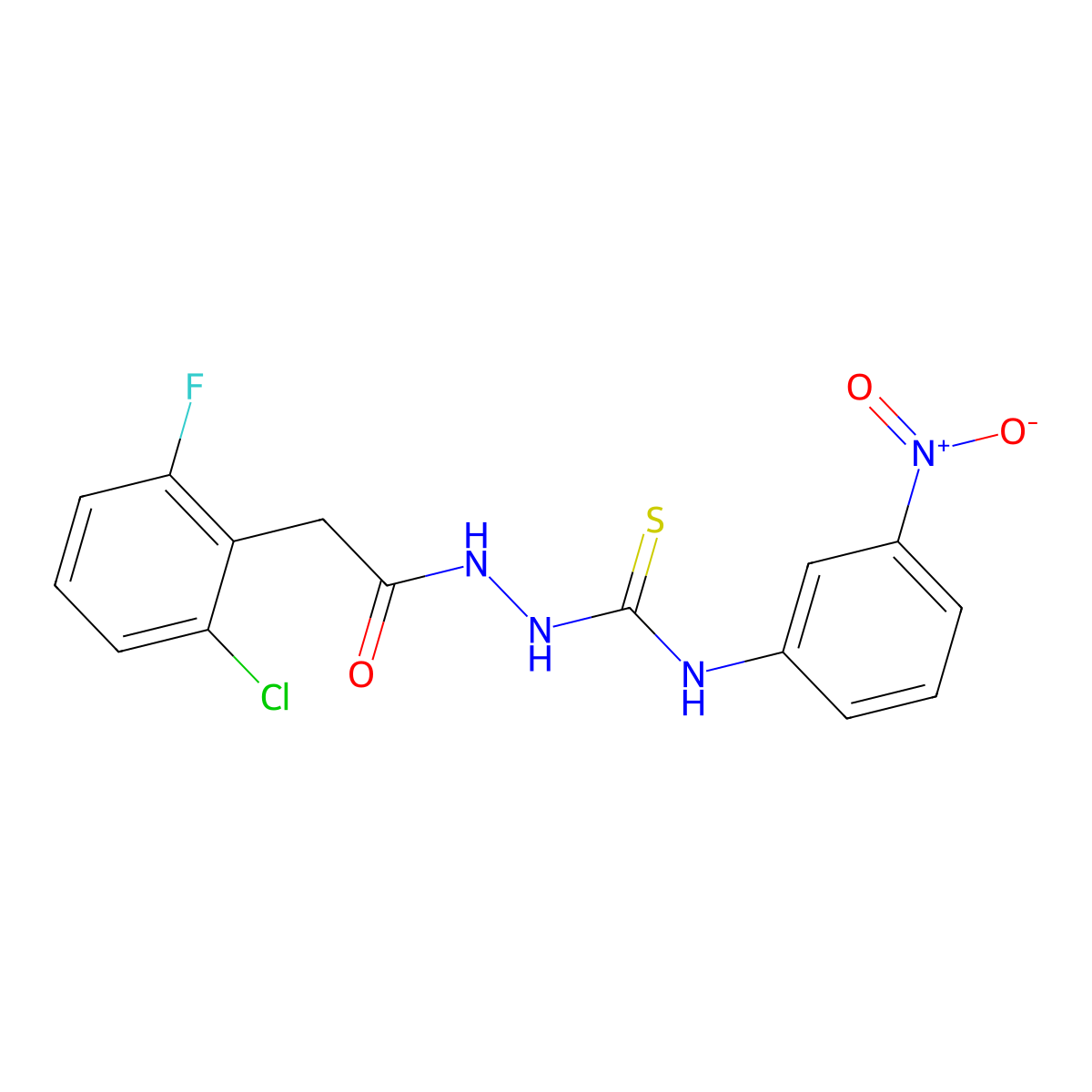 2-[(2-chloro-6-fluorophenyl)acetyl]-N-(3-nitrophenyl)hydrazinecarbothioamide molecular structure, CAS 667442-31-1