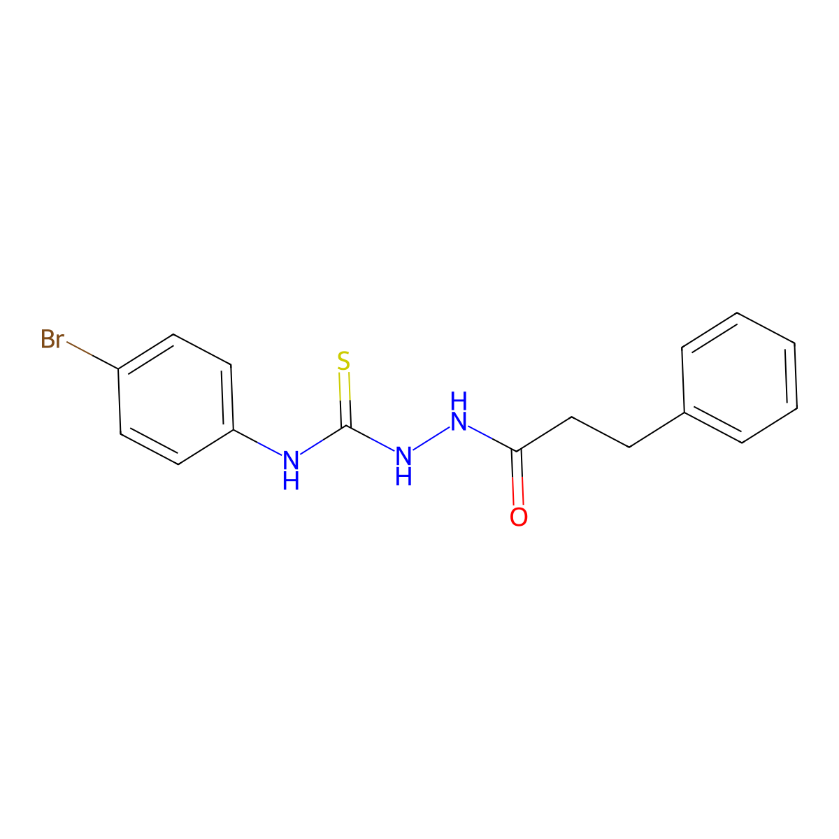 N-(4-bromophenyl)-2-(3-phenylpropanoyl)hydrazinecarbothioamide molecular structure, CAS 667442-79-7