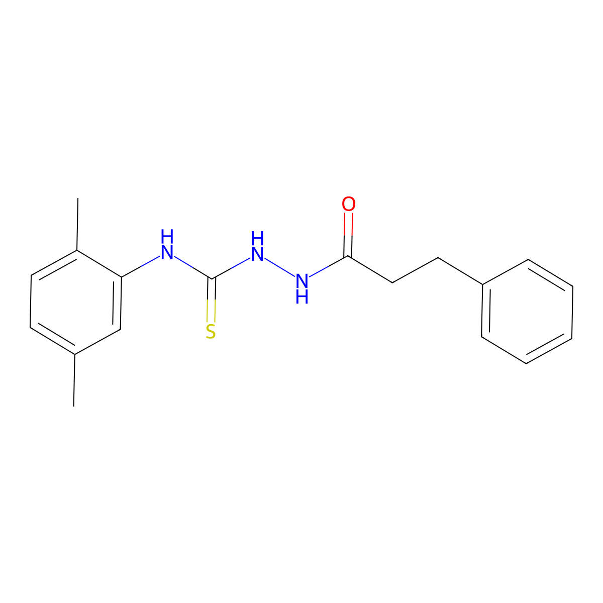 N-(2,5-dimethylphenyl)-2-(3-phenylpropanoyl)hydrazinecarbothioamide molecular structure, CAS 667443-04-1
