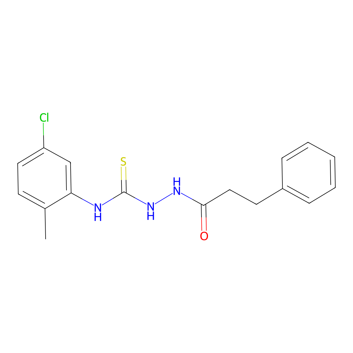 N-(5-chloro-2-methylphenyl)-2-(3-phenylpropanoyl)hydrazinecarbothioamide molecular structure, CAS 667443-06-3