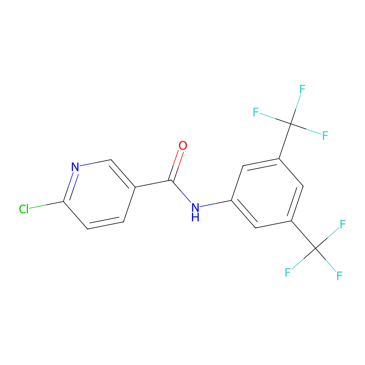 N-[3,5-bis(trifluoromethyl)phenyl]-6-chloropyridine-3-carboxamide molecular structure, CAS 667443-18-7