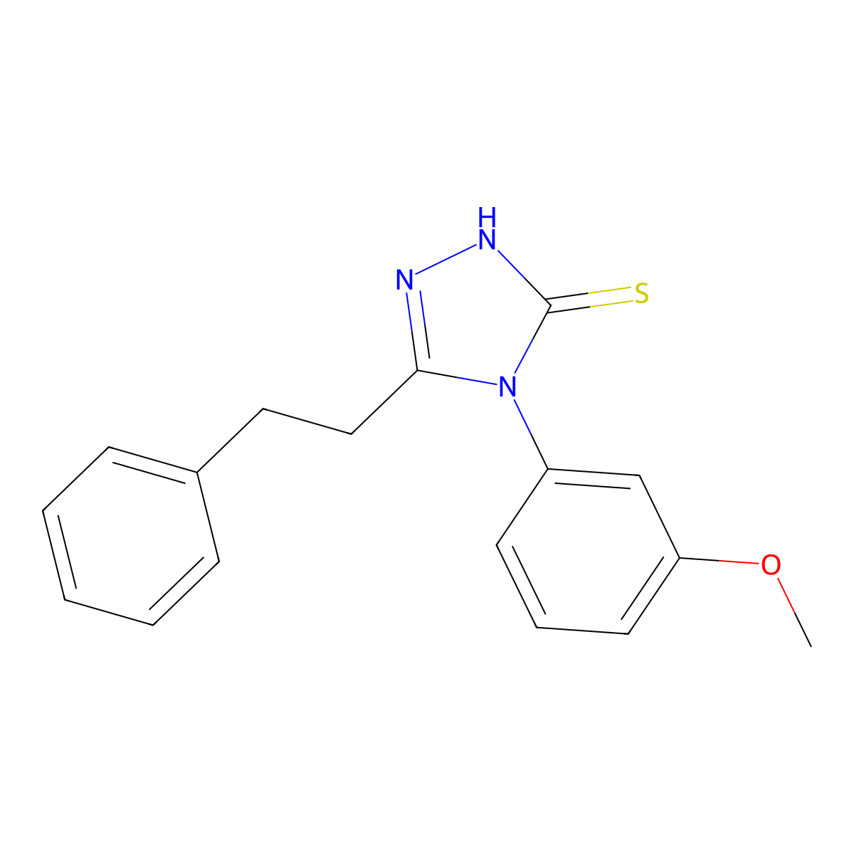 4-(3-Methoxyphenyl)-5-(2-phenylethyl)-1,2,4-triazole-3-thiol molecular structure, CAS 667443-86-9