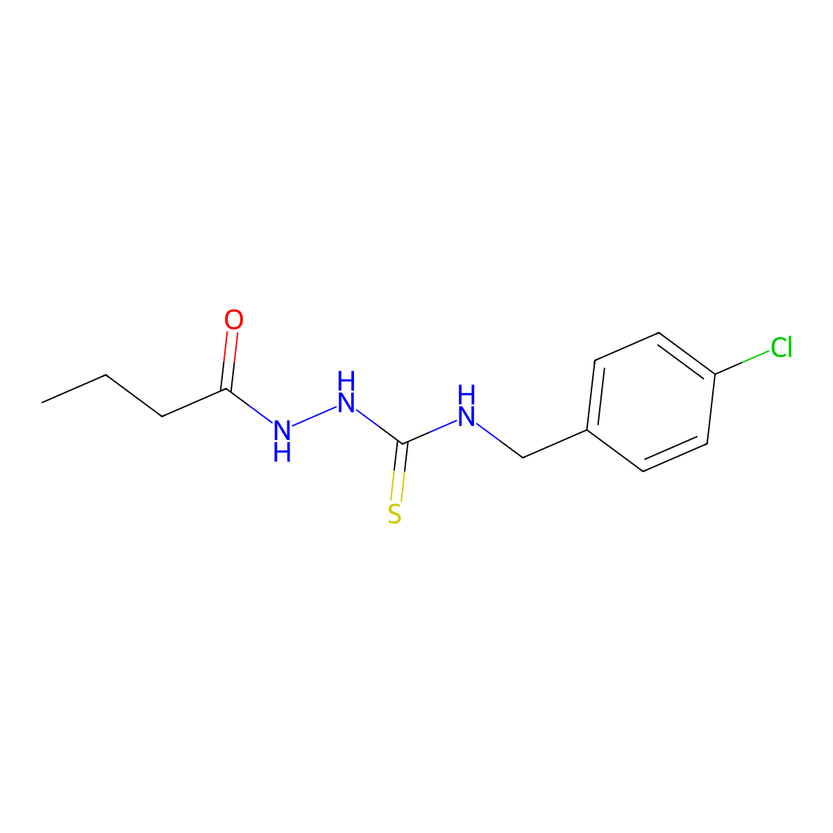 2-butanoyl-N-(4-chlorobenzyl)hydrazinecarbothioamide molecular structure, CAS 667444-24-8