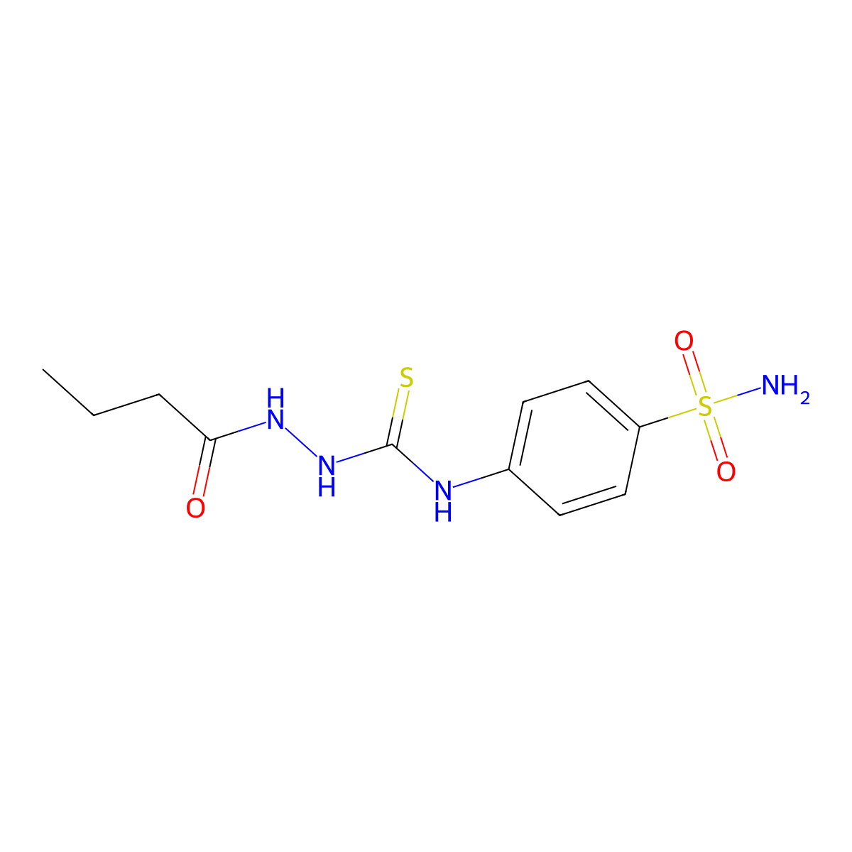 2-butanoyl-N-(4-sulfamoylphenyl)hydrazinecarbothioamide molecular structure, CAS 667444-28-2