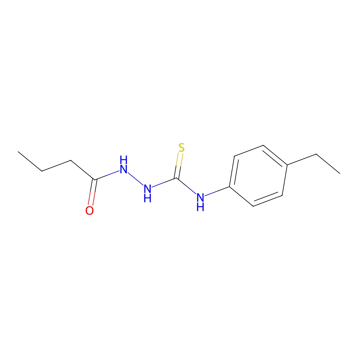 2-butanoyl-N-(4-ethylphenyl)hydrazinecarbothioamide molecular structure, CAS 667444-31-7