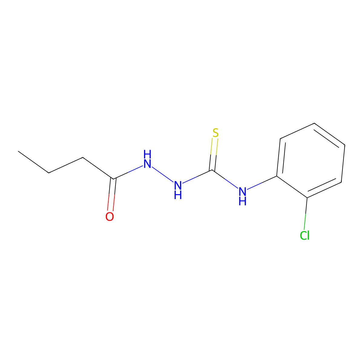 2-butanoyl-N-(2-chlorophenyl)hydrazinecarbothioamide molecular structure, CAS 667444-34-0