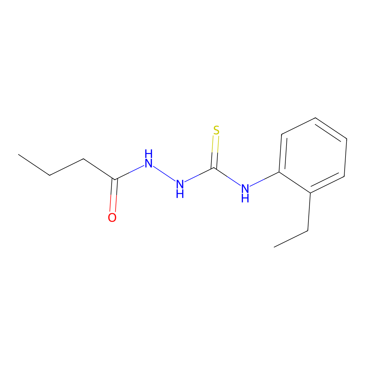 2-butanoyl-N-(2-ethylphenyl)hydrazinecarbothioamide molecular structure, CAS 667444-37-3