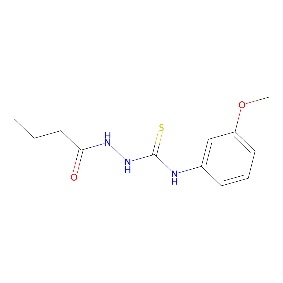 2-butanoyl-N-(3-methoxyphenyl)hydrazinecarbothioamide molecular structure, CAS 667444-40-8