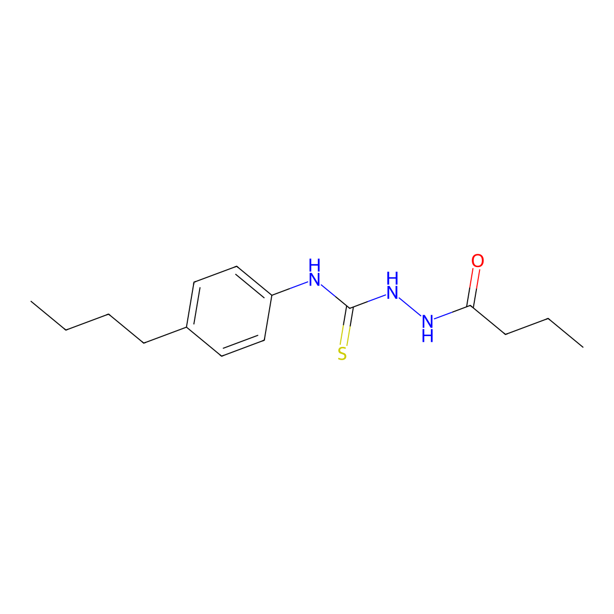 2-butanoyl-N-(4-butylphenyl)hydrazinecarbothioamide molecular structure, CAS 667444-41-9