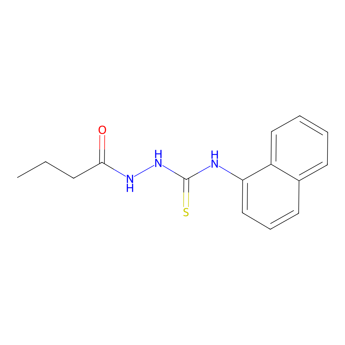 N-{[(naphthylamino)thioxomethyl]amino}butanamide molecular structure, CAS 667444-43-1