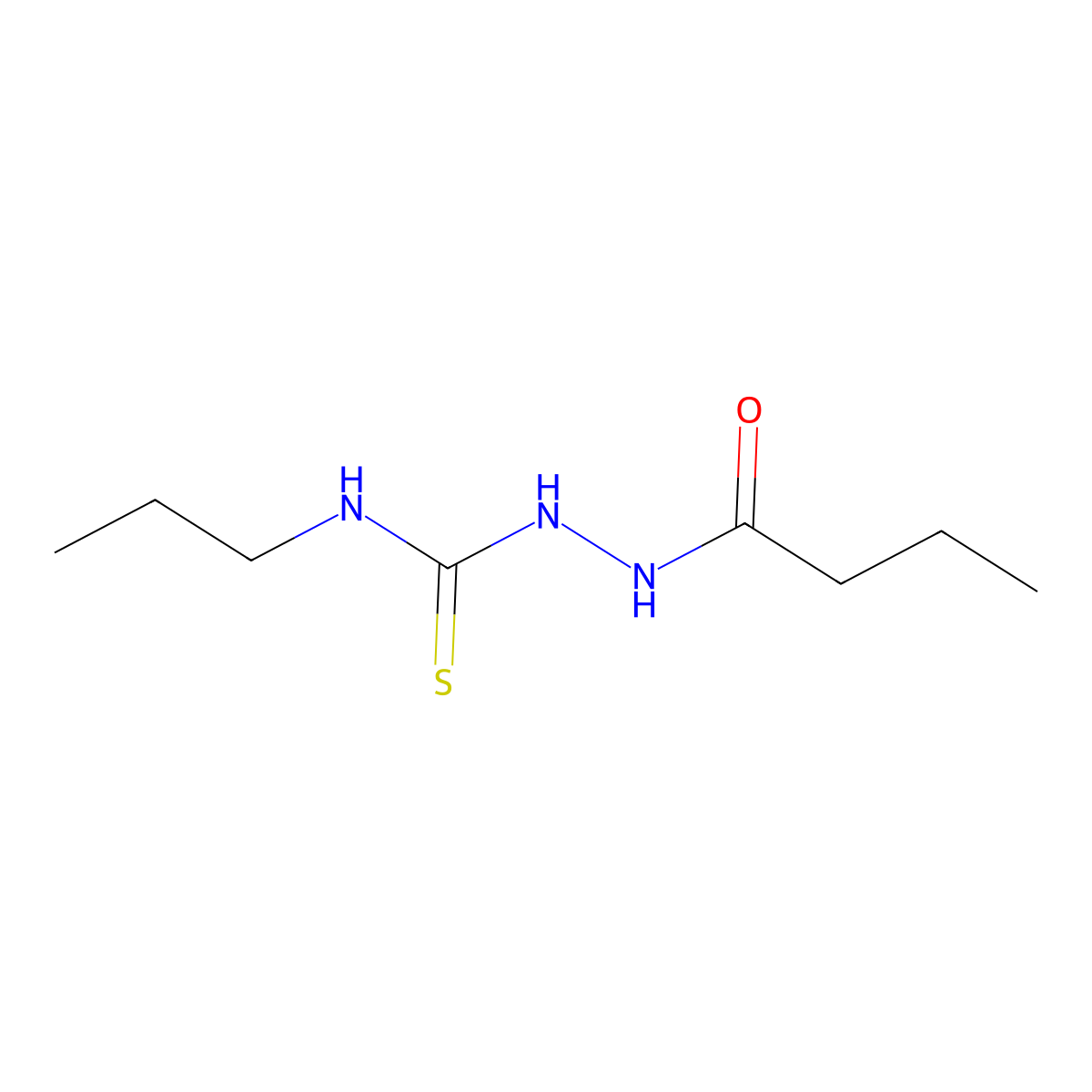 2-butanoyl-N-propylhydrazinecarbothioamide molecular structure, CAS 667444-46-4