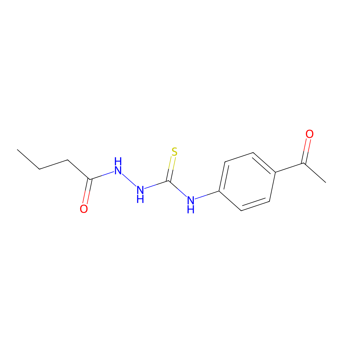 N-(4-acetylphenyl)-2-butanoylhydrazinecarbothioamide molecular structure, CAS 667444-48-6