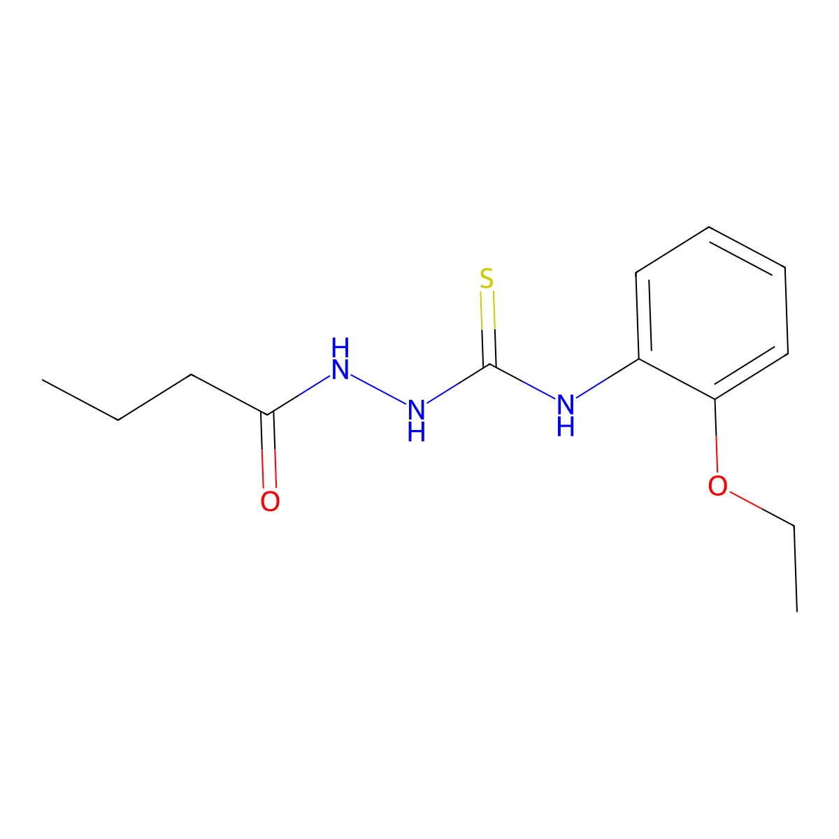 2-butanoyl-N-(2-ethoxyphenyl)hydrazinecarbothioamide molecular structure, CAS 667444-51-1