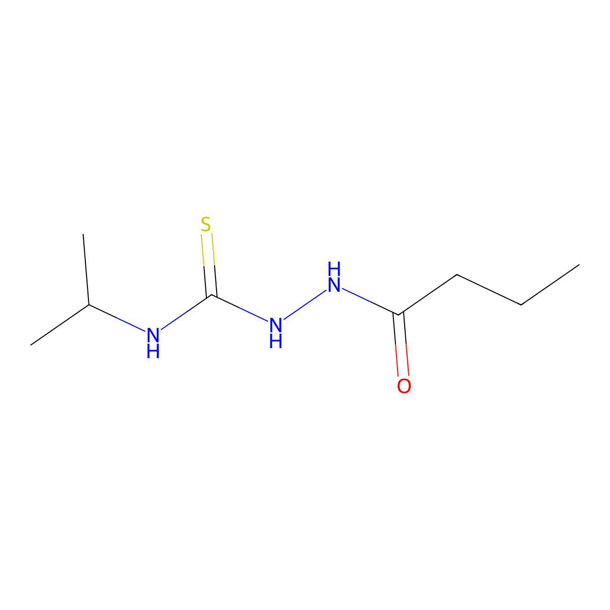 2-butanoyl-N-(propan-2-yl)hydrazinecarbothioamide molecular structure, CAS 667444-78-2