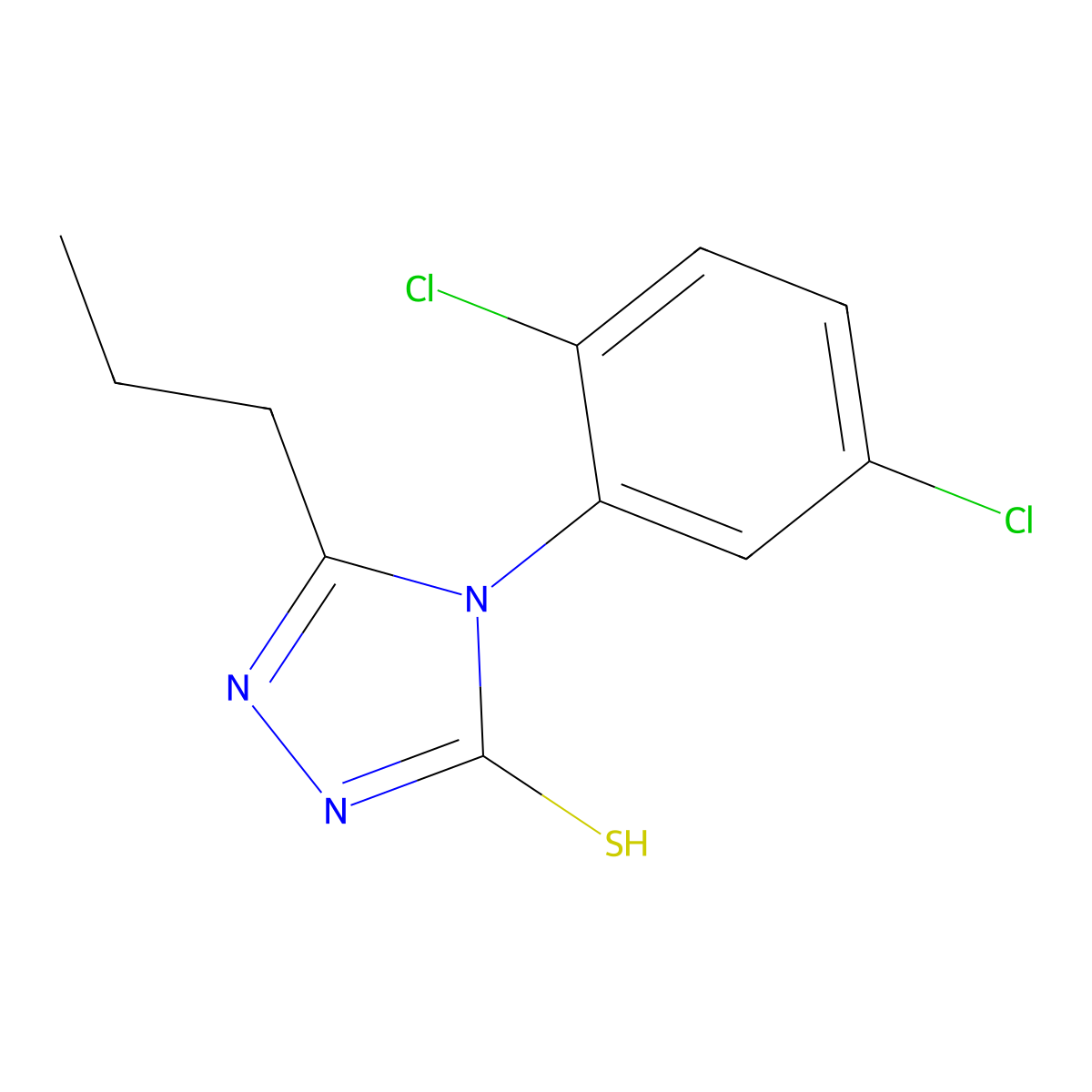 4-(2,5-Dichlorophenyl)-5-propyl-1,2,4-triazole-3-thiol molecular structure, CAS 667444-86-2
