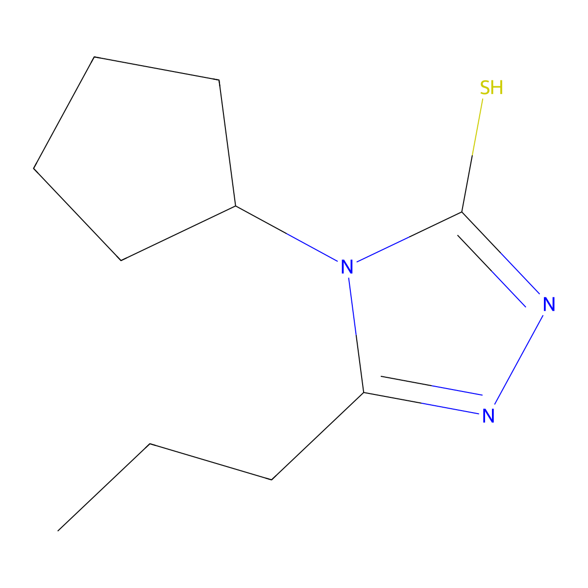4-cyclopentyl-5-propyl-4H-1,2,4-triazole-3-thiol molecular structure, CAS 667444-97-5