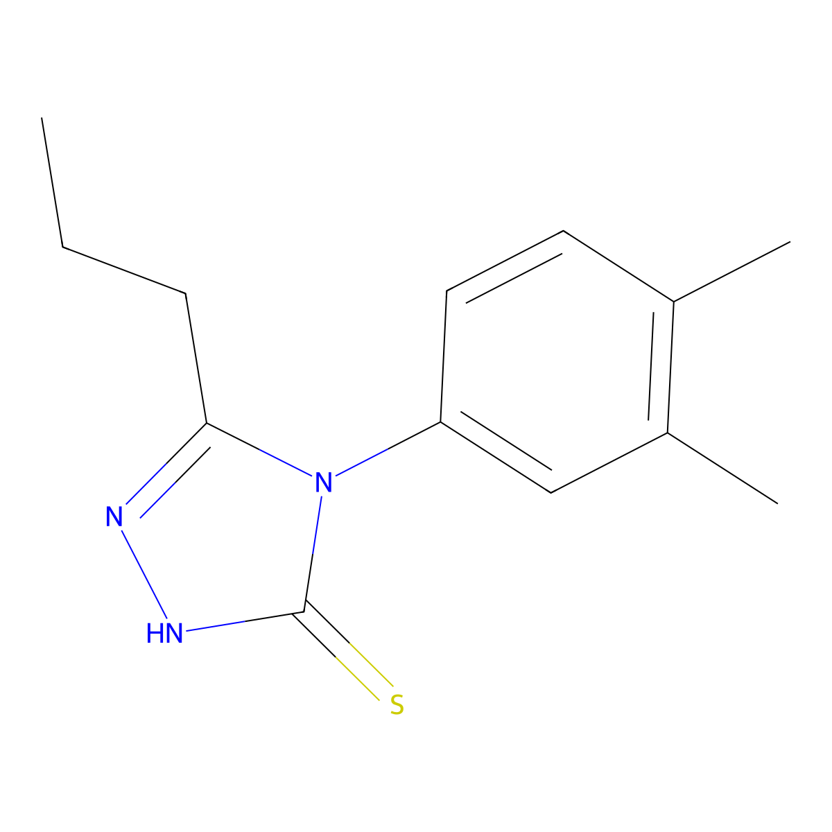 4-(3,4-Dimethylphenyl)-5-propyl-1,2,4-triazole-3-thiol molecular structure, CAS 667445-04-7