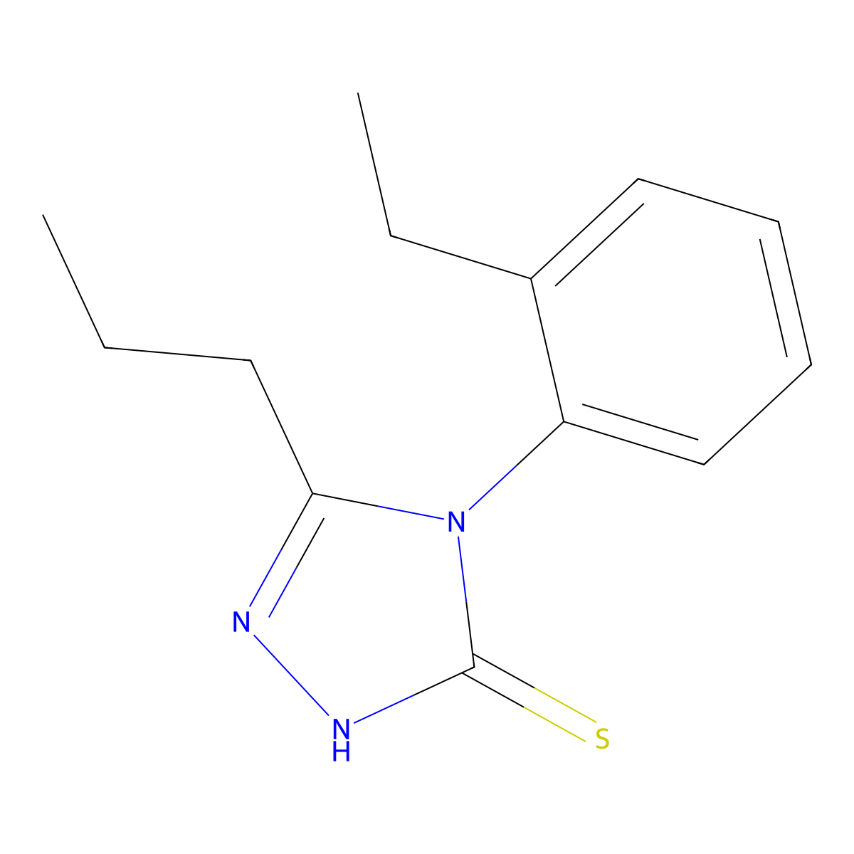 4-(2-Ethylphenyl)-5-propyl-1,2,4-triazole-3-thiol molecular structure, CAS 667445-10-5