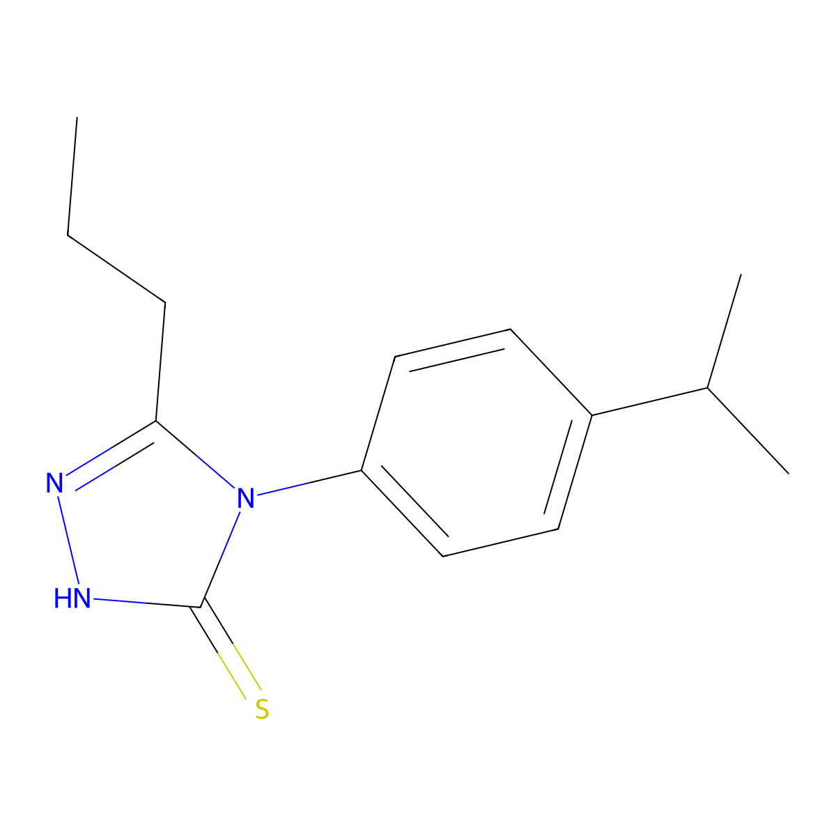 4-[4-(propan-2-yl)phenyl]-5-propyl-4H-1,2,4-triazole-3-thiol molecular structure, CAS 667445-14-9