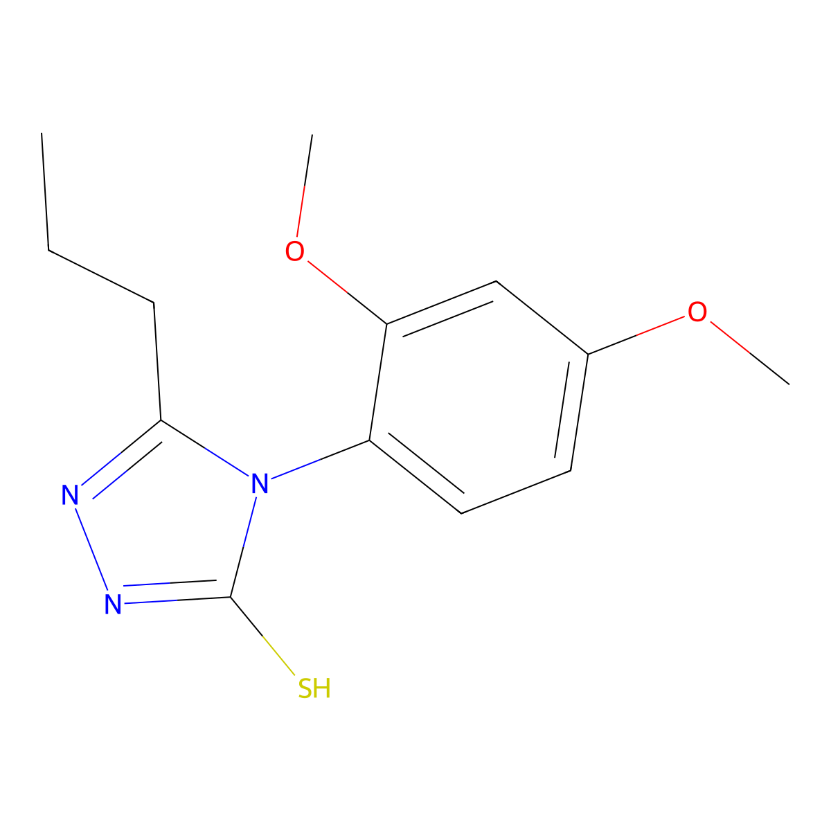4-(2,4-Dimethoxyphenyl)-5-propyl-1,2,4-triazole-3-thiol molecular structure, CAS 667445-18-3
