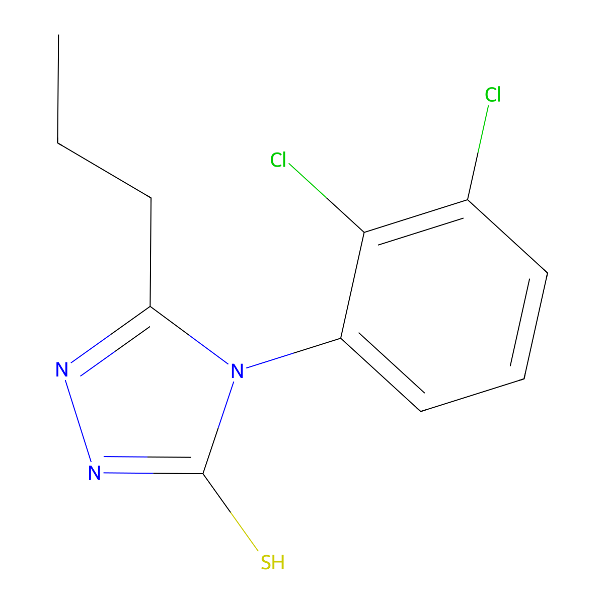 4-(2,3-Dichlorophenyl)-5-propyl-1,2,4-triazole-3-thiol molecular structure, CAS 667445-33-2