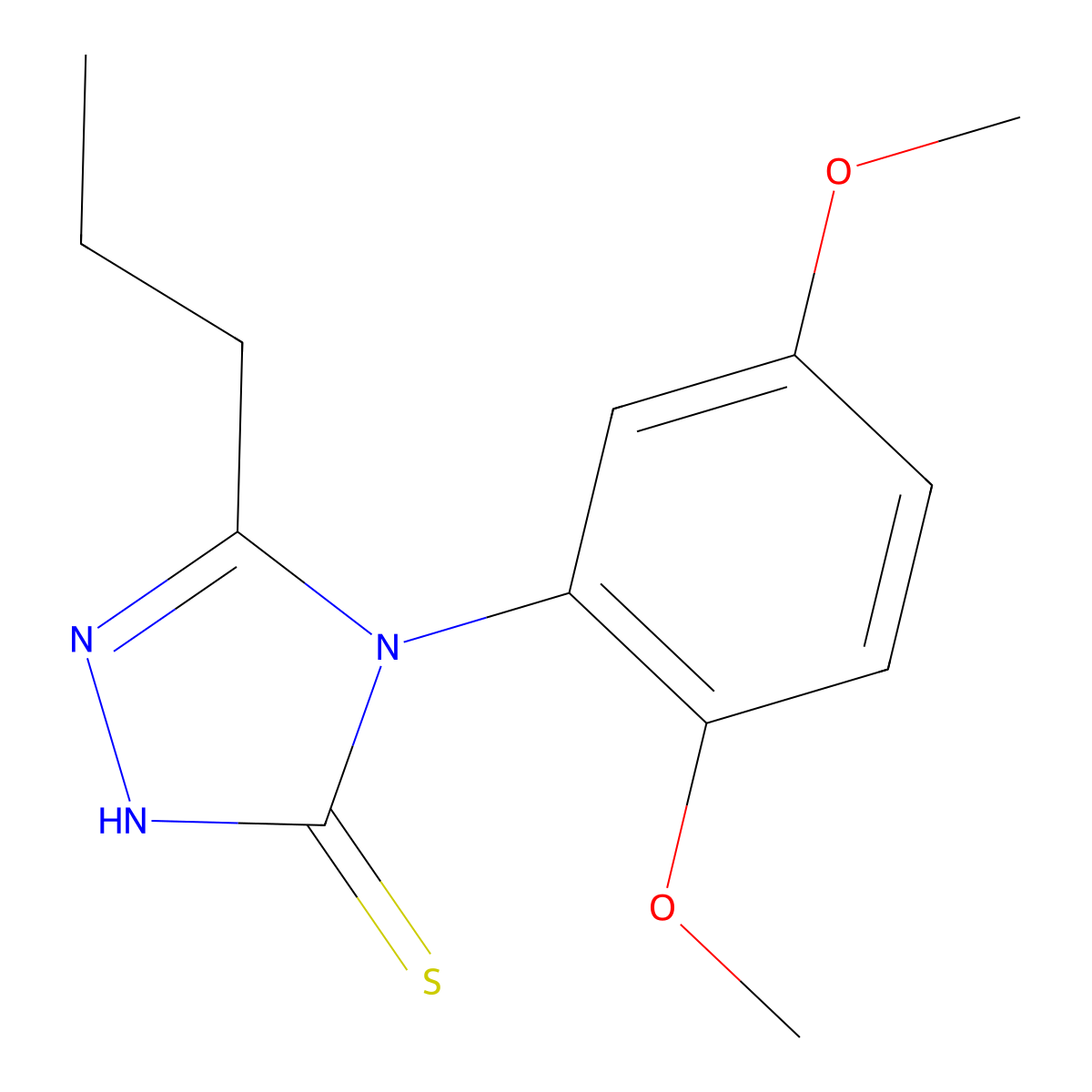 4-(2,5-Dimethoxyphenyl)-5-propyl-1,2,4-triazole-3-thiol molecular structure, CAS 667445-39-8