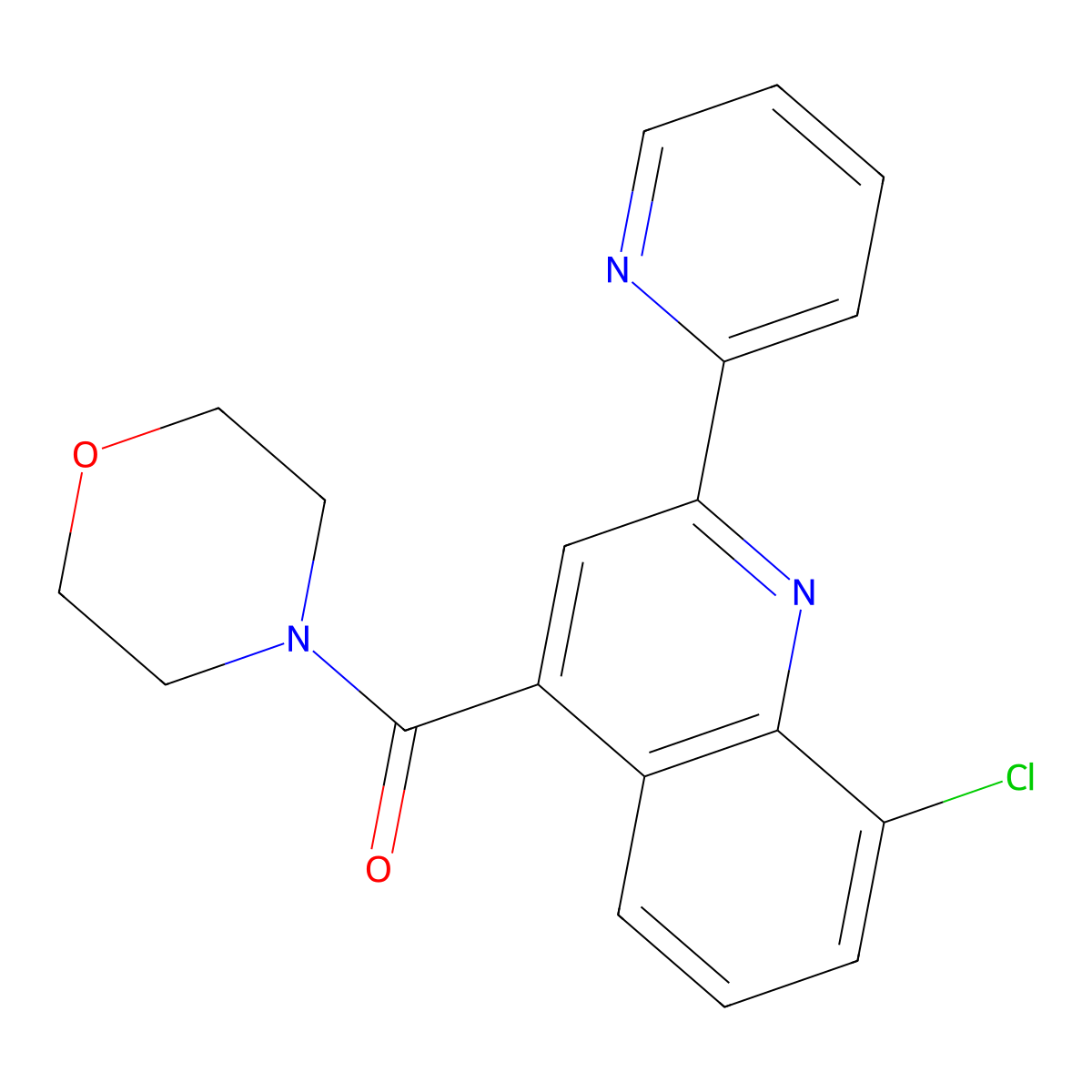 [8-Chloro-2-(pyridin-2-yl)quinolin-4-yl](morpholin-4-yl)methanone molecular structure, CAS 667445-51-4