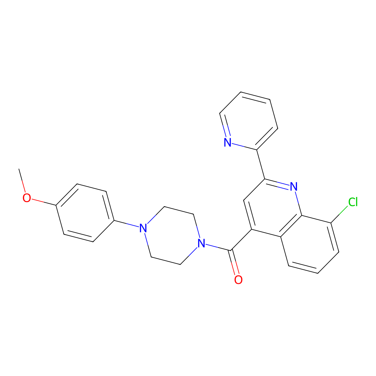 [8-Chloro-2-(pyridin-2-yl)quinolin-4-yl][4-(4-methoxyphenyl)piperazin-1-yl]methanone molecular structure, CAS 667445-59-2
