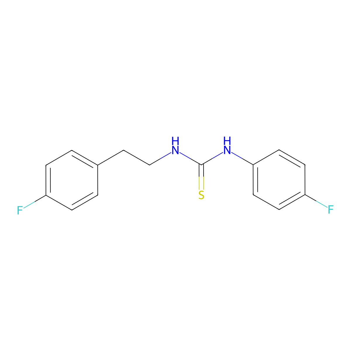 1-(4-Fluorophenyl)-3-[2-(4-fluorophenyl)ethyl]thiourea molecular structure, CAS 667445-75-2