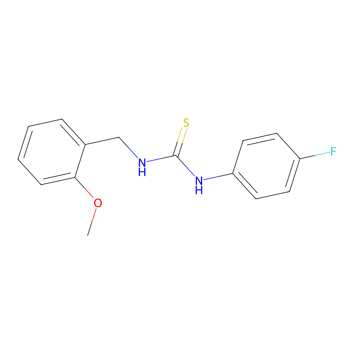 1-(4-Fluorophenyl)-3-[(2-methoxyphenyl)methyl]thiourea molecular structure, CAS 667445-77-4
