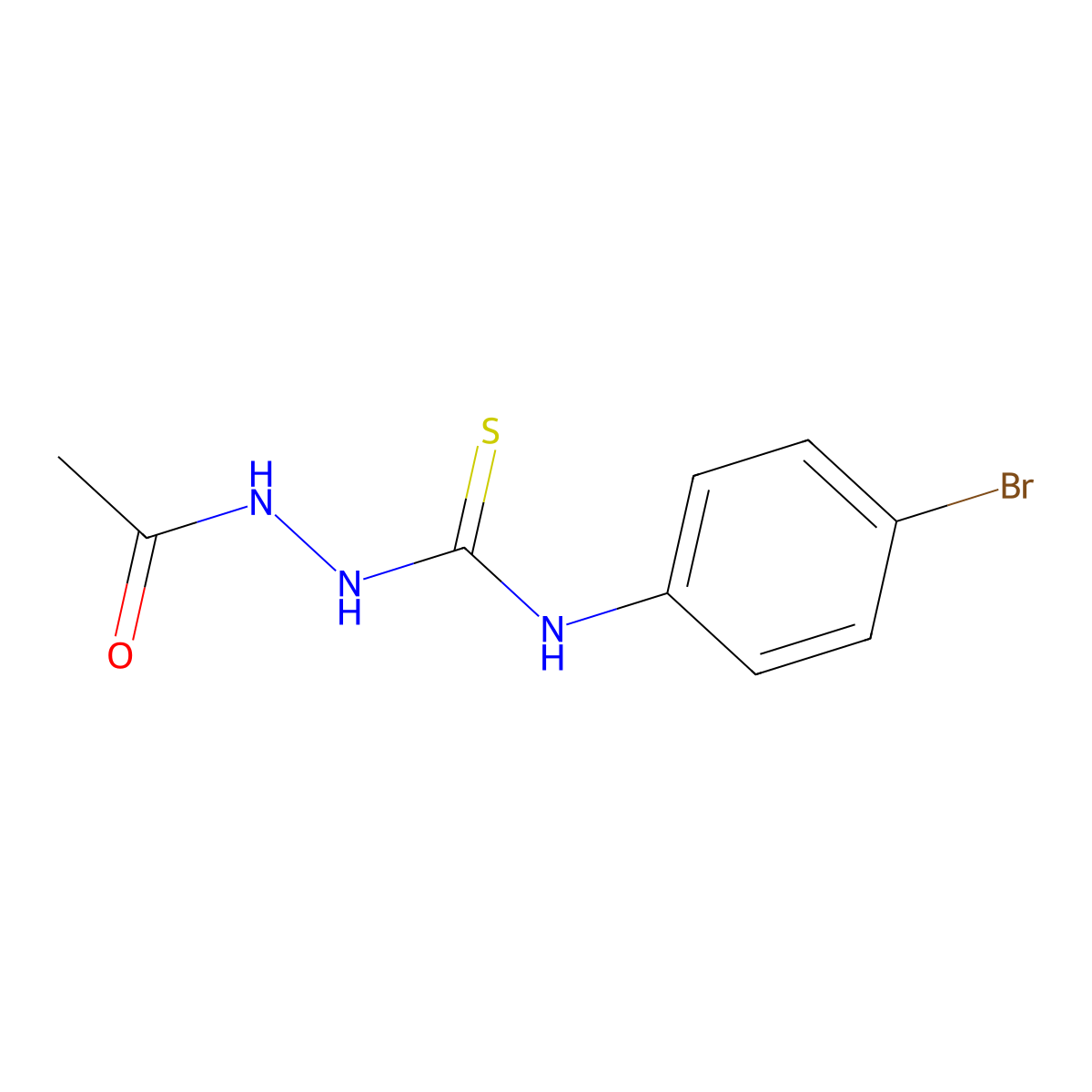 2-acetyl-N-(4-bromophenyl)hydrazinecarbothioamide molecular structure, CAS 667445-88-7