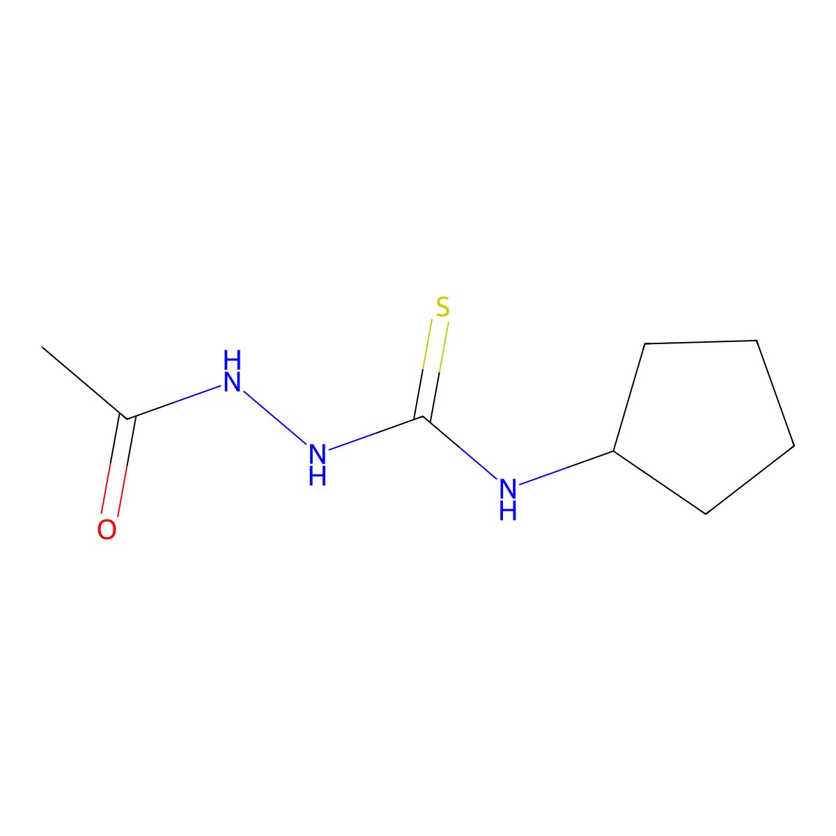 2-Acetyl-N-cyclopentylhydrazine-1-carbothioamide molecular structure, CAS 667445-89-8
