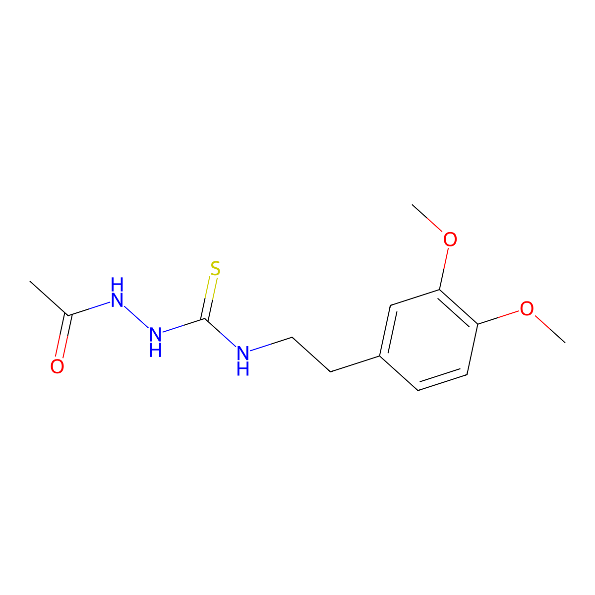 2-acetyl-N-[2-(3,4-dimethoxyphenyl)ethyl]hydrazinecarbothioamide molecular structure, CAS 667445-93-4