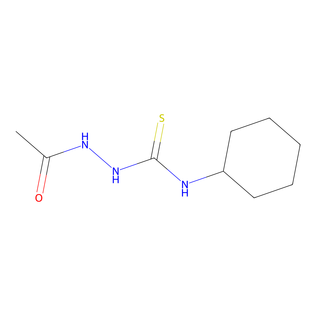 2-acetyl-N-cyclohexylhydrazinecarbothioamide molecular structure, CAS 667445-99-0