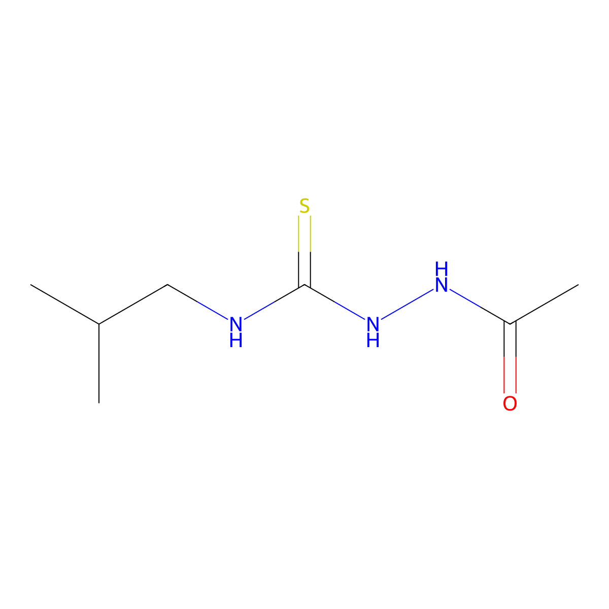 2-acetyl-N-(2-methylpropyl)hydrazinecarbothioamide molecular structure, CAS 667446-20-0