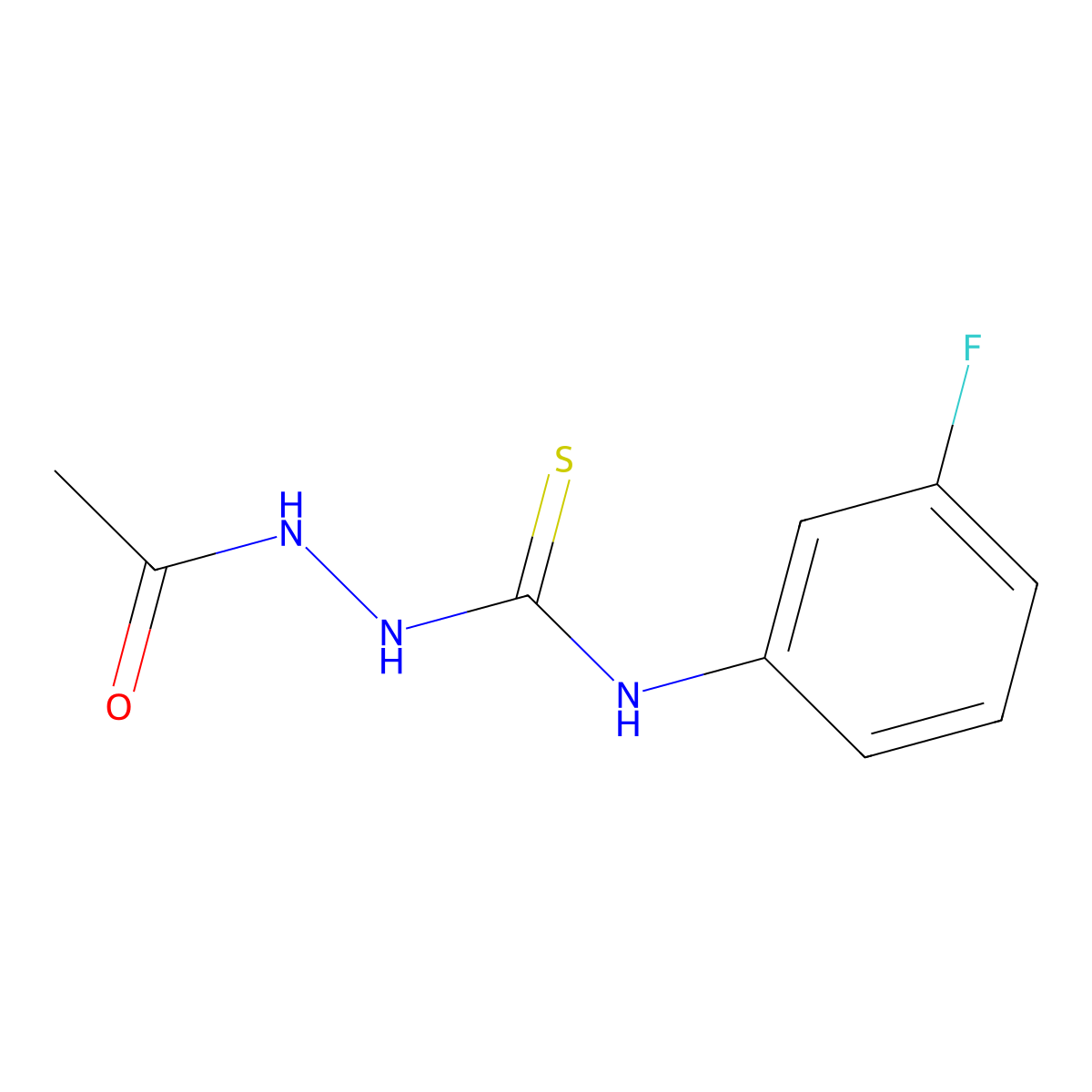 2-acetyl-N-(3-fluorophenyl)hydrazinecarbothioamide molecular structure, CAS 667446-30-2