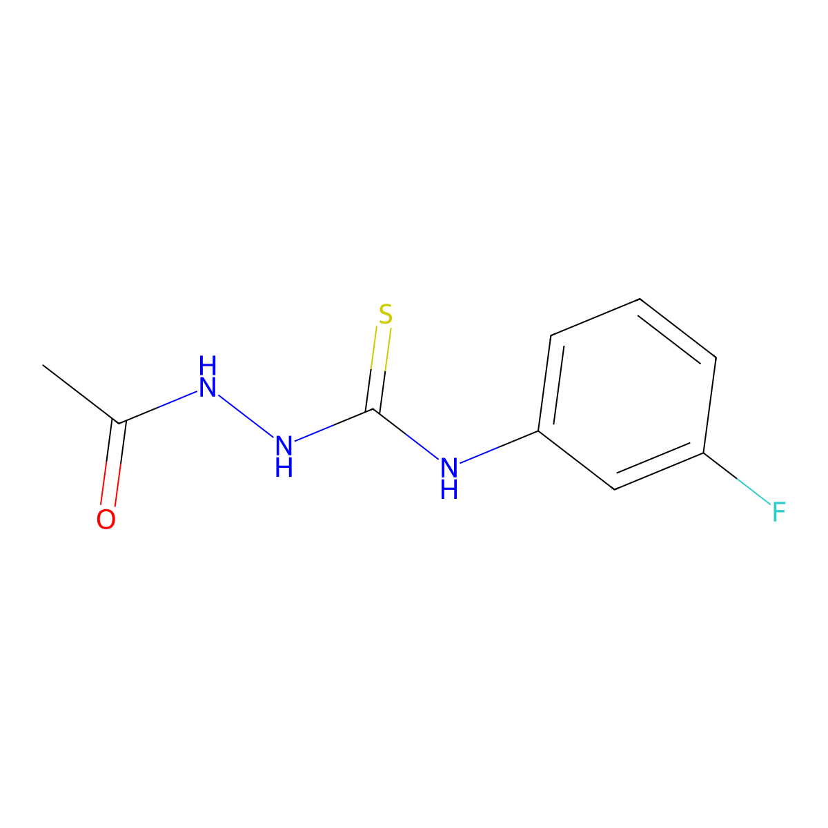 2-acetyl-N-(3-fluorophenyl)hydrazinecarbothioamide molecular structure, CAS 667446-30-2