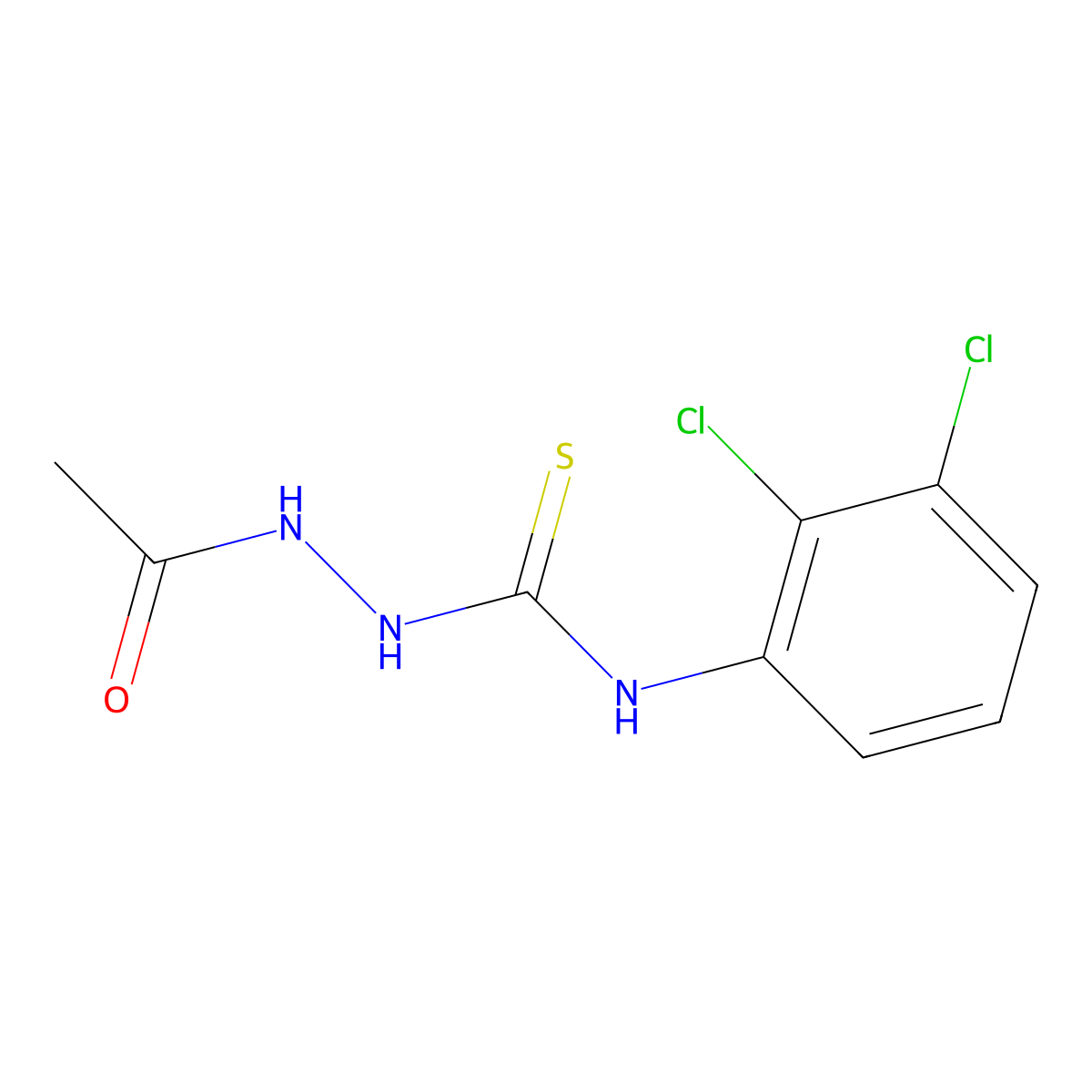 2-acetyl-N-(2,3-dichlorophenyl)hydrazinecarbothioamide molecular structure, CAS 667446-34-6