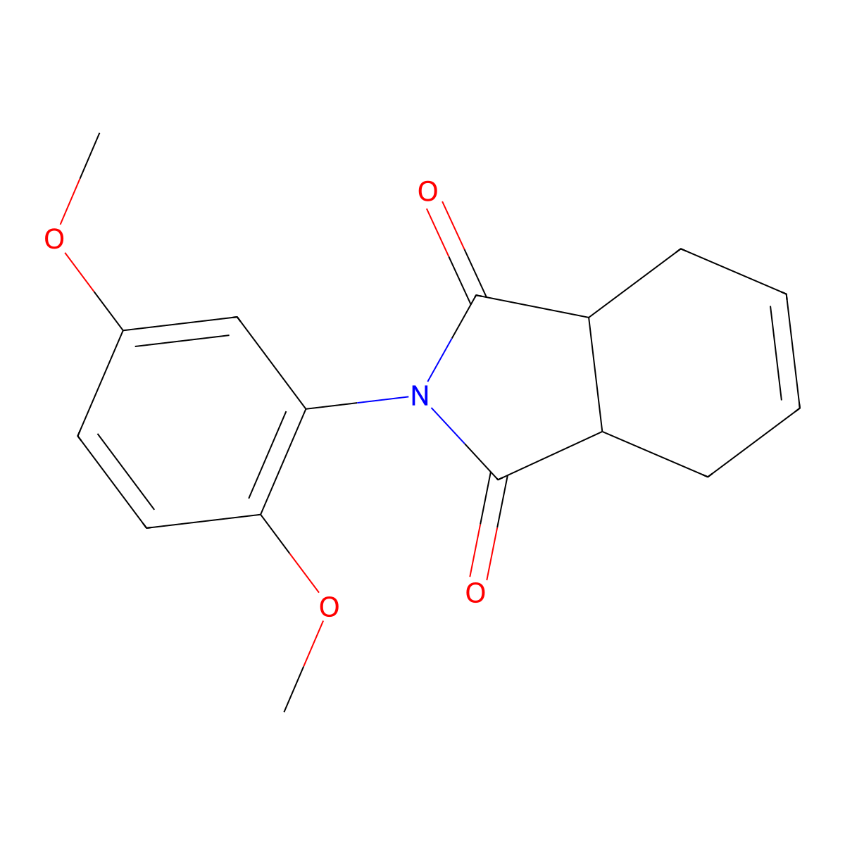 2-(2,5-Dimethoxyphenyl)-3a,4,7,7a-tetrahydroisoindole-1,3-dione molecular structure, CAS 667446-42-6