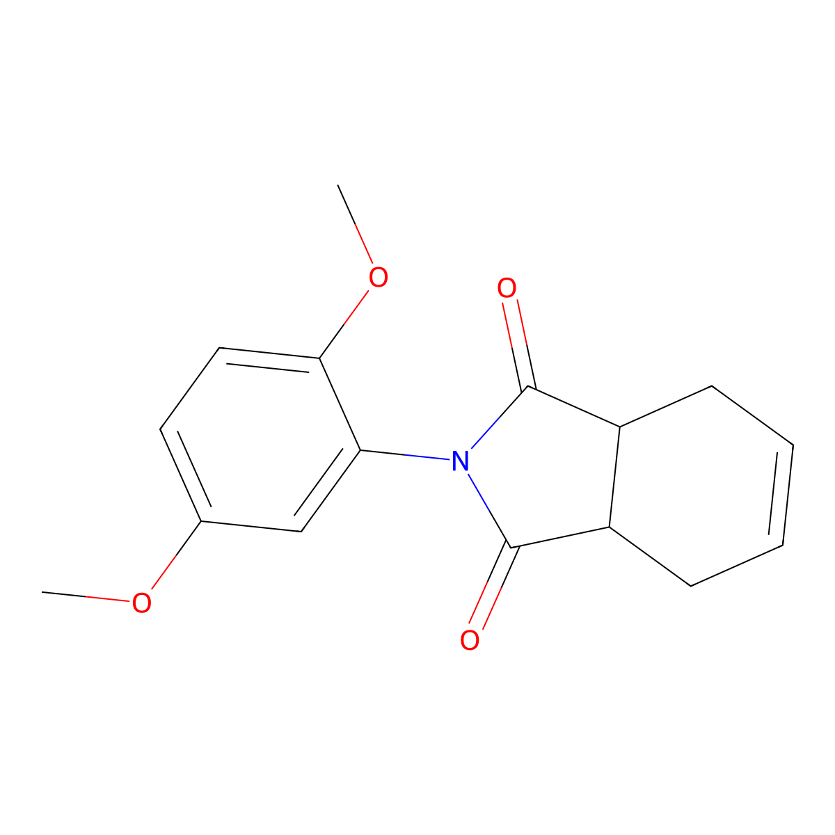 2-(2,5-Dimethoxyphenyl)-3a,4,7,7a-tetrahydroisoindole-1,3-dione molecular structure, CAS 667446-42-6